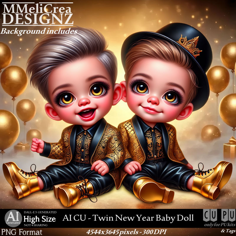 (image for) AI - CU Twin New Year Baby Doll (CU4PU/PNG)